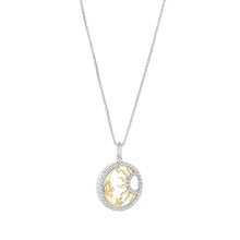 Load image into Gallery viewer, STERLING SILVER CZ & MOP TWO TONE SUN & MOON PENDANT