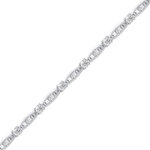 Load image into Gallery viewer, STERLING SILVER FANCY CZ TENNIS BRACELET