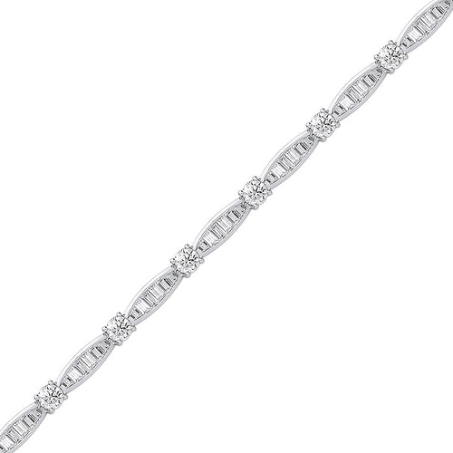 STERLING SILVER FANCY CZ TENNIS BRACELET