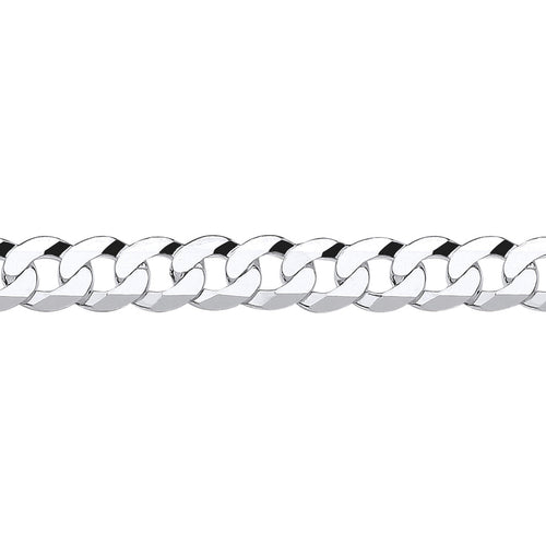 STERLING SILVER UNISEX FLAT CURB CHAIN 18 INCHES