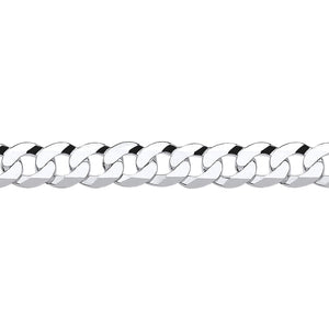 STERLING SILVER UNISEX FLAT CURB CHAIN 18 INCHES