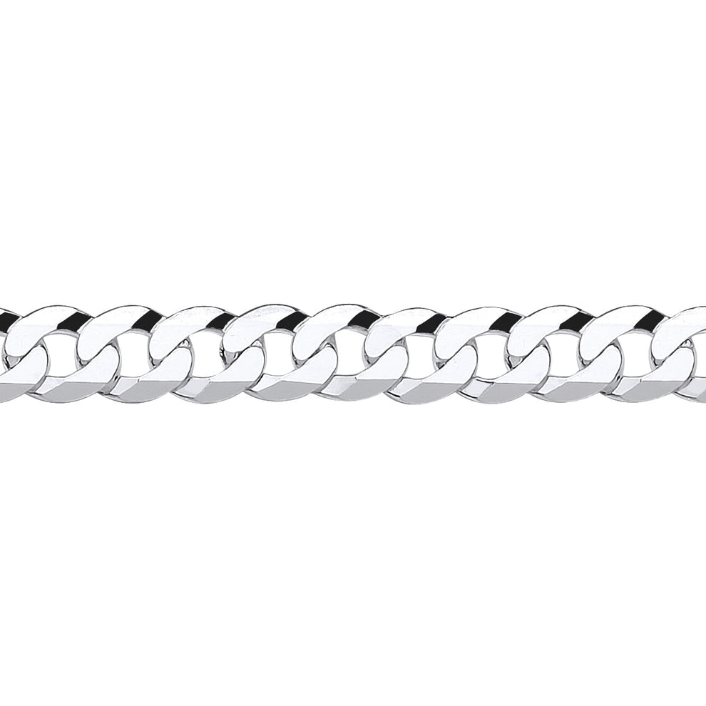 STERLING SILVER UNISEX FLAT CURB CHAIN 18 INCHES