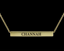 Load image into Gallery viewer, STERLING SILVER GOLD PLATED PERSONALISED BAR PENDENT
