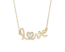 Load image into Gallery viewer, 9CT GOLD CZ LOVE NECKLACE