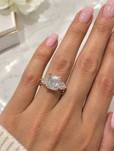 Load image into Gallery viewer, 9CT YELLOW GOLD CUSHION &amp; HEART CUT CUBIC ZIRCONIA RING