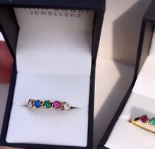 Load image into Gallery viewer, BESPOKE 9CT GOLD FAMILY BIRTHSTONE RING