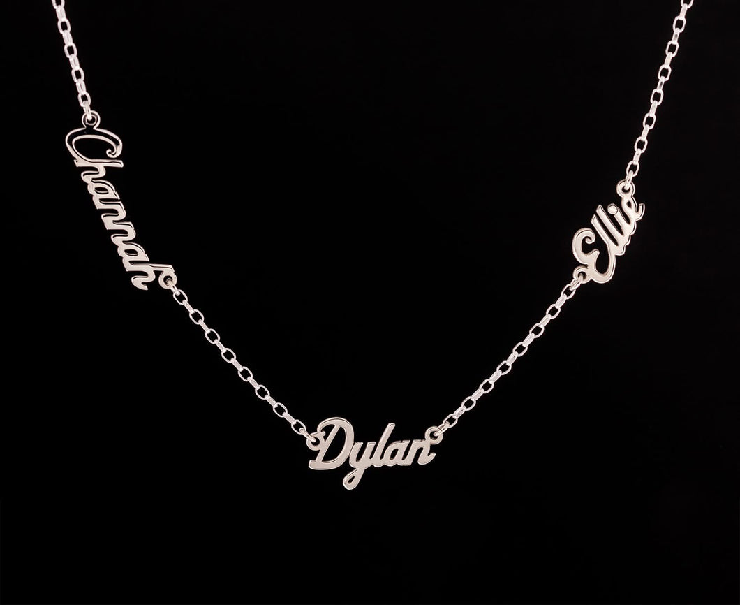 STERLING SILVER MULTI NAME NECKLACE