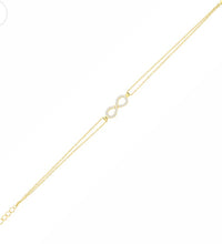 Load image into Gallery viewer, GOLD PLATED STERLING SILVER INFINITY BEACELET