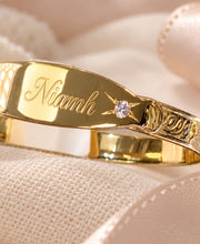 Load image into Gallery viewer, 9CT GOLD PLATED STONE SET BABY BANGLE