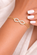 Load image into Gallery viewer, GOLD PLATED STERLING SILVER INFINITY BEACELET