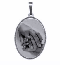 Load image into Gallery viewer, STERLING SILVER PHOTO DISC PENDANT NECKLACE