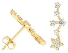 Load image into Gallery viewer, 9CT YELLOW GOLD STAR EAR CLIMBER EARRINGS