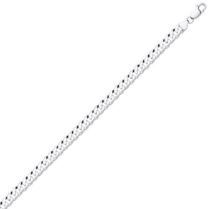 STERLING SILVER UNISEX FLAT CURB CHAIN 18 INCHES