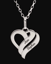 Load image into Gallery viewer, STERLING SILVER PERSONALISED DOUBLE HEART NECKLACE
