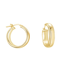 Load image into Gallery viewer, 18CT GOLD PLATED WEDDING BAND STYLE HOOP EARRINGS