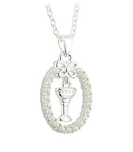 Load image into Gallery viewer, FIRST HOLY COMMUNION PEARL CHALICE PENDANT