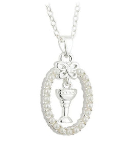 FIRST HOLY COMMUNION PEARL CHALICE PENDANT