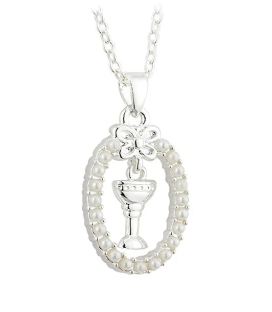 FIRST HOLY COMMUNION PEARL CHALICE PENDANT