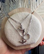 Load image into Gallery viewer, STERLING SILVER CUBIC ZIRCONIA DOVE HEART PENDANT