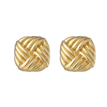 Load image into Gallery viewer, 18CT GOLD PLATED WEAVED SQUARE STUDS