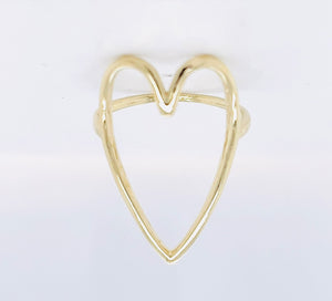 HANDMADE 9CT GOLD OPEN HEART RING