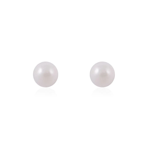 STERLING SILVER 4MM WHITE PEARL STUD EARRINGS