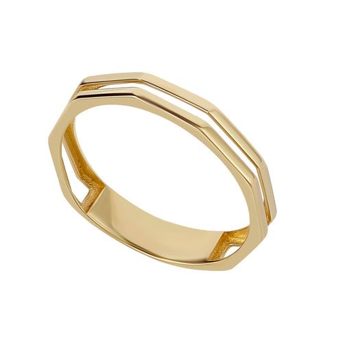 9CT YELLOW GOLD DOUBLE BAND RING