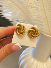 Load image into Gallery viewer, 9CT YELLOW GOLD STATEMENT KNOT STUD EARRINGS