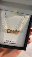 Load image into Gallery viewer, 9CT GOLD BLOCK STYLE NAME NECKLACE