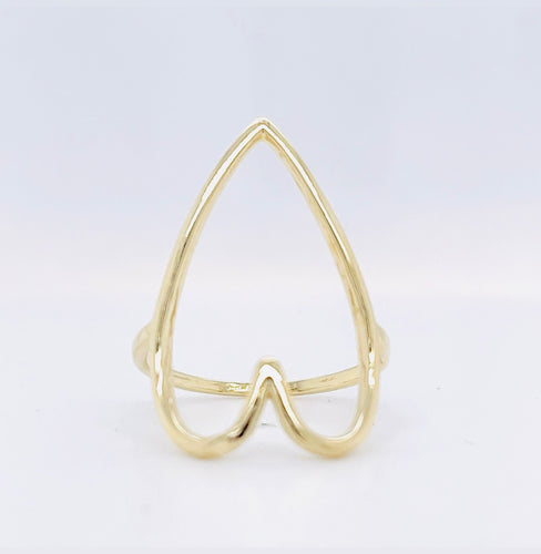 HANDMADE 9CT GOLD OPEN HEART RING