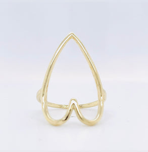HANDMADE 9CT GOLD OPEN HEART RING