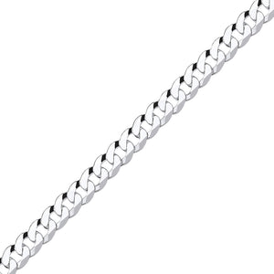 STERLING SILVER UNISEX FLAT CURB CHAIN 18 INCHES