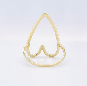 HANDMADE 9CT GOLD OPEN HEART RING