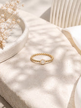 Load image into Gallery viewer, 9CT GOLD CUBIC ZIRCONIA BEADED RING