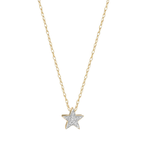 9CT GOLD DIAMOND STAR PENDANT