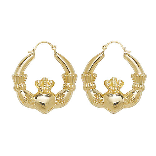 9CT GOLD CLADDAGH EARRINGS