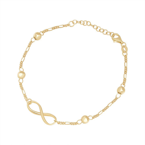 STERLING SILVER 18CT GOLD PLATED INFINITY FIGRO BRACELET