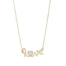 Load image into Gallery viewer, 9CT GOLD CZ LOVE NECKLACE
