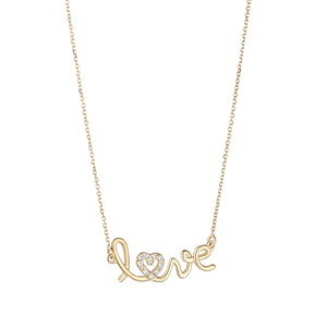 9CT GOLD CZ LOVE NECKLACE