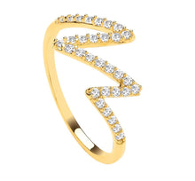 Load image into Gallery viewer, 9CT GOLD CUBIC ZIRCONIA ZIG ZAG RING