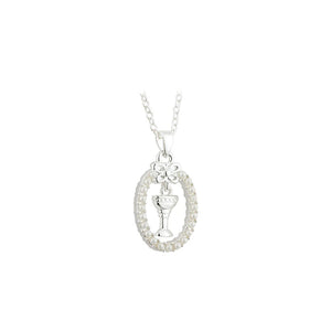 FIRST HOLY COMMUNION PEARL CHALICE PENDANT