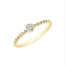 Load image into Gallery viewer, 9CT GOLD CUBIC ZIRCONIA BEADED RING
