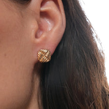 Load image into Gallery viewer, 18CT GOLD PLATED WEAVED SQUARE STUDS
