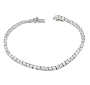 SPARKLING STERLING SILVER CUBIC ZIRCONIA TENNIS BRACELET