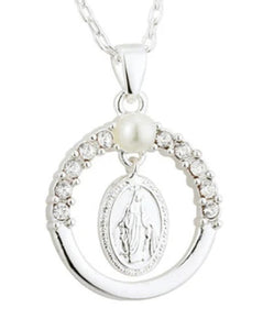 FIRST COMMUNION HANGING MIRACULOUS MEDAL PENDANT