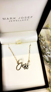 9CT GOLD SIGNATURE STYLE NAME NECKLACE