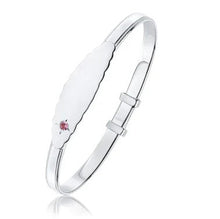 Load image into Gallery viewer, DAINTY STERLING SILVER PINK CZ BABY BANGLE