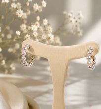 Load image into Gallery viewer, 9CT GOLD CULTURED PEARL HOOP EARRINGS