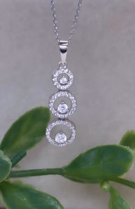 STERLING SILVER CZ TRILOGY PENDANT