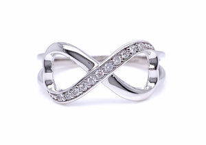 STERLING SILVER CUBIC ZIRCONIA INFINITY RING